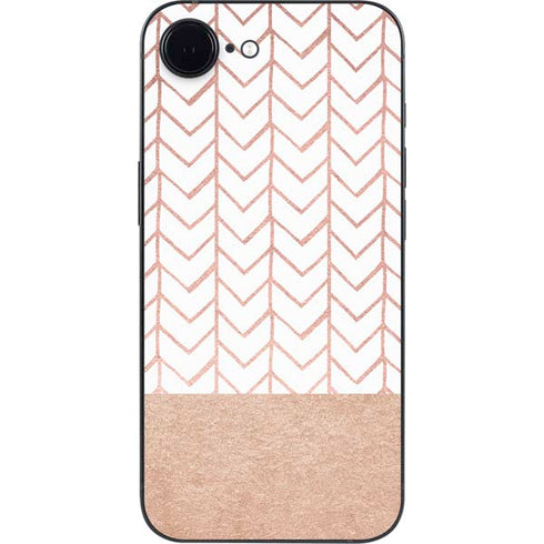 Rose Gold Herringbone iPhone 16e Skin